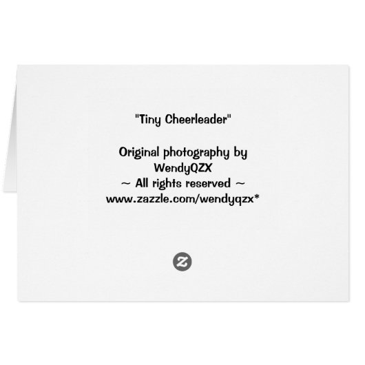 Tiny Cheerleader card (Back Horizontal)