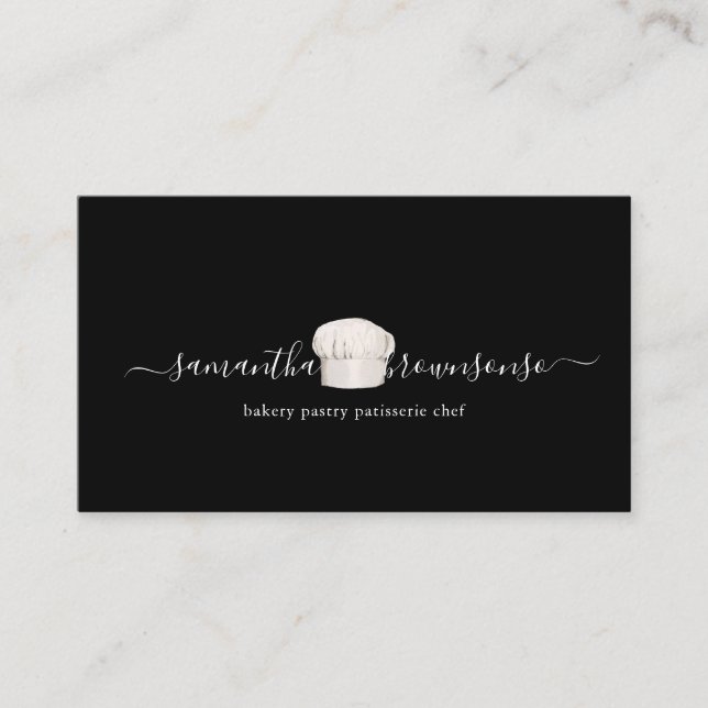 Tiny Chef Hat Catering Business Card (Front)