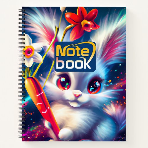 Tiny Chibi Pastel Rainbow Majestic Baby Rabbit Notebook