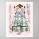 Tiny Christmas Mouse Counts Down Advent Calendar Poster<br><div class="desc">A sweet and friendly little mouse all snug in its bed is waiting for the children to color in each day on this advent calendar poster.</div>