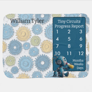 Tiny Circuits Robot Milestone Progress Report Baby Blanket