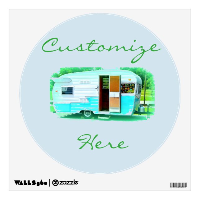 Tiny classic travel trailer Thunder_Cove Wall Decal (Front)