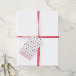 Tiny colorful custom name and color hearts gift tags