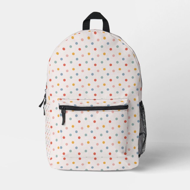 Tiny Colorful Dots Confetti Sprinkles Boho Pastel  Printed Backpack (Front)