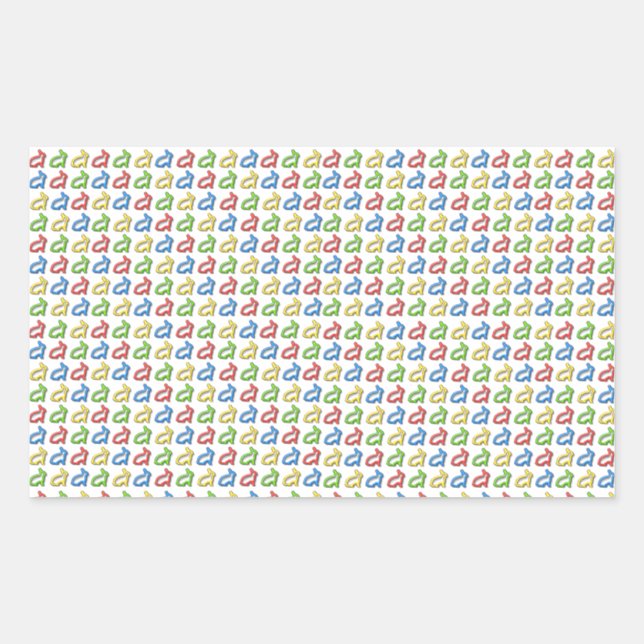 Tiny Colorful Rabbit shapes Rectangular Sticker (Front)