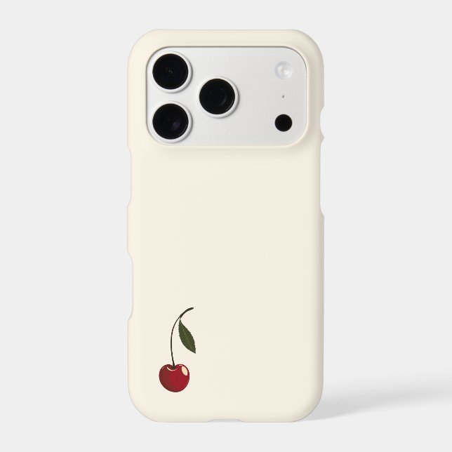Tiny Corner Cherry iPhone Case | Minimal Red (Back)