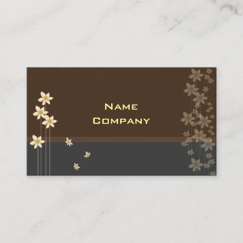 Tiny cream blossoms profile card business card templates