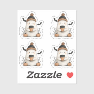 Tiny Cute Ghost Autumn Halloween – Cozy Autumn Sticker
