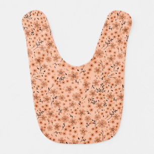 Tiny cute pink red brown cream pattern baby bib