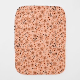 Tiny cute pink red brown cream pattern baby burp cloth