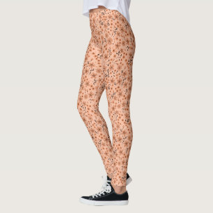 Tiny cute pink red brown cream pattern leggings