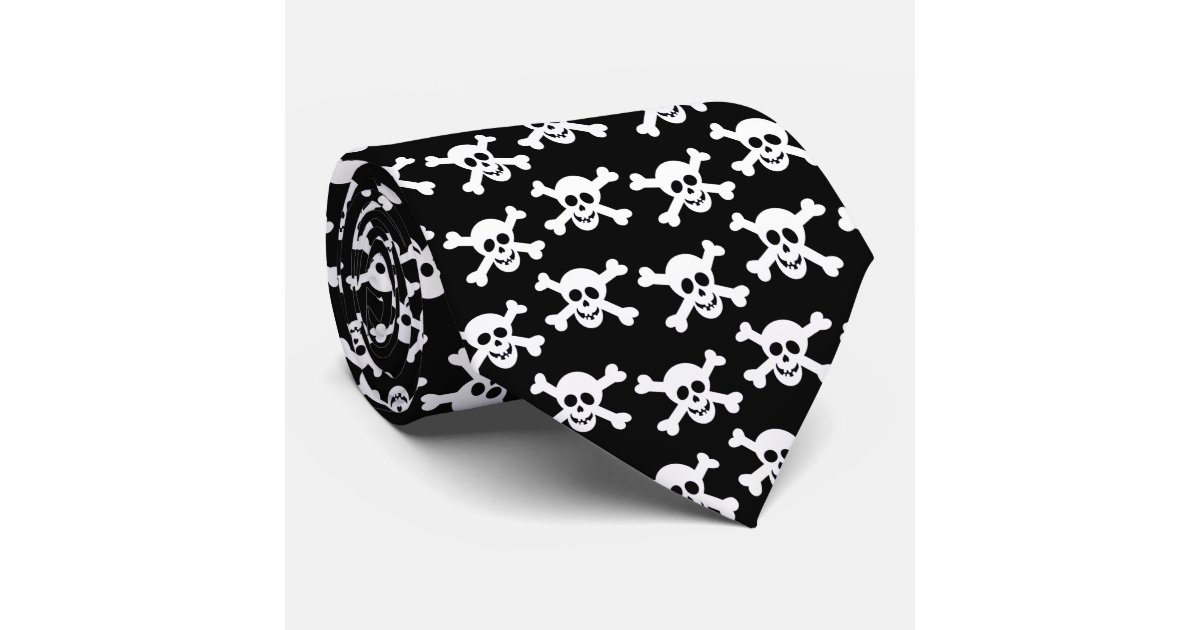 Tiny Cute Skulls & Crossbones Tie | Zazzle