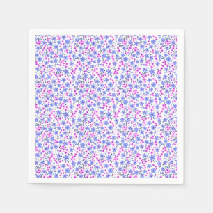 Tiny cute white blue pink floral pattern napkins