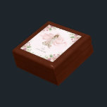 Tiny Dancer Ballerina Personalized Jewelry Box<br><div class="desc">Pretty jewelry / gift box made of wood, and lined! It features tiny dancer (ballerina) sitting down to tie her ballet slippers. The background holds a larger depiction of ballet slippers and a floral design in all four corners of the box. Be sure to update the text at the bottom,...</div>