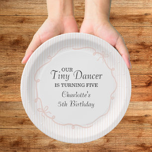 Tiny Dancer Ballerina Pink Girls Birthday Paper Plates