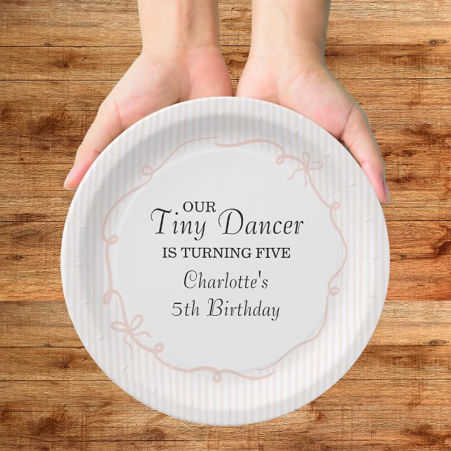Tiny Dancer Ballerina Pink Girls Birthday Paper Plates (Creator Uploaded)