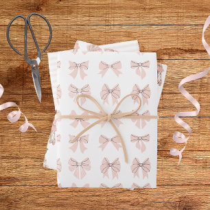 Tiny Dancer Ballerina Pink Girls Birthday Wrapping Paper Sheets