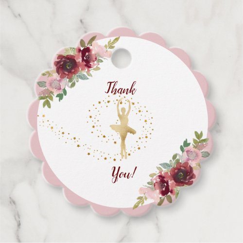 Tiny Dancer  Pink Ballet Birthday Party Thank You Favor Tags