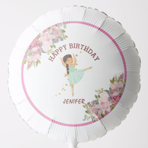 Tiny Dancer Pink Floral Ballet Birthday Party Balloon