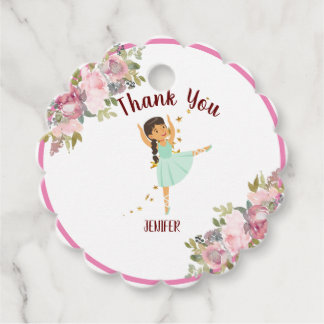Tiny Dancer | Pink Floral Ballet Birthday Party Favor Tags