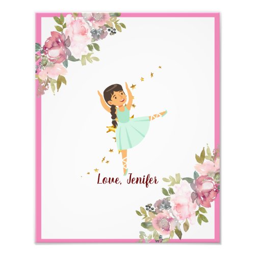  Tiny Dancer  Pink Floral Ballet Birthday Party Photo Print