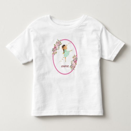  Tiny Dancer  Pink Floral Ballet Birthday Party Toddler T_shirt