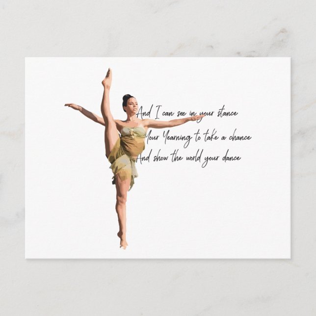 Tiny Dancer Series Green Postcard (Front)