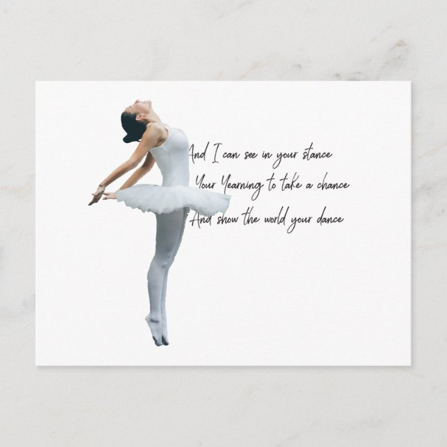 Tiny Dancer Series White Postcard (Front)