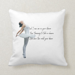 Tiny Dancer Series White Throw Pillow