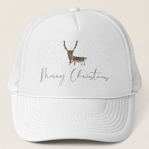 Tiny Deer Cute Red Nose Trucker Hat