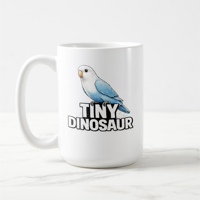 Tiny Dinosaur Lovebird Coffee Mug (Left)