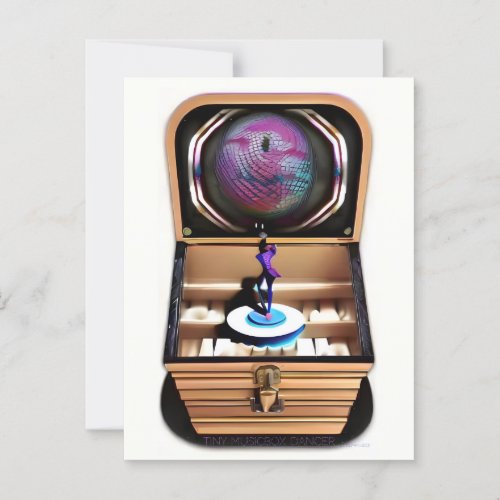 Tiny Disco Dancer Musicbox_ AI Fantasy Art Postcard
