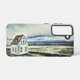 Tiny distant lonely house samsung galaxy s21 case