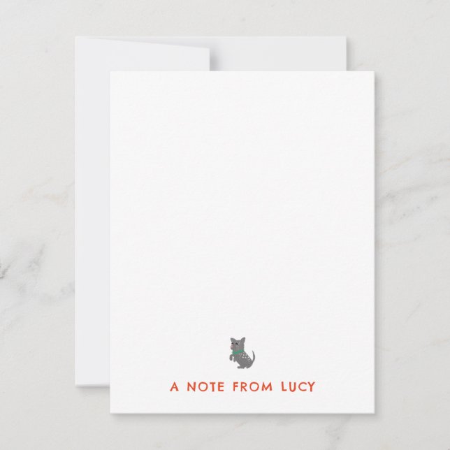 Tiny Dog Children's Stationery Note Card (Front)