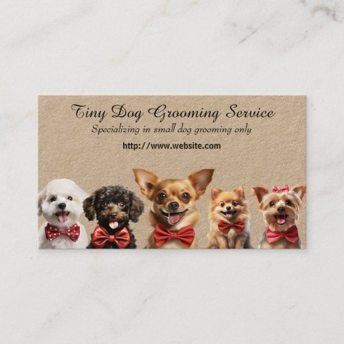 Tiny Dog Grooming Service Business Card
