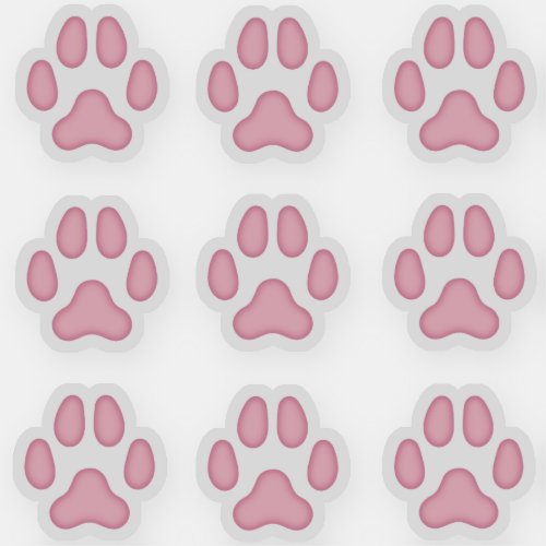 Tiny Dog Paw Prints Pink Animal Tracks Stickers