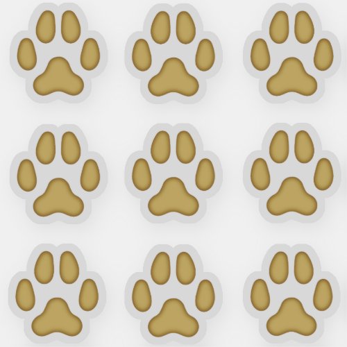 Tiny Dog Paw Prints Tan Animal Tracks Stickers