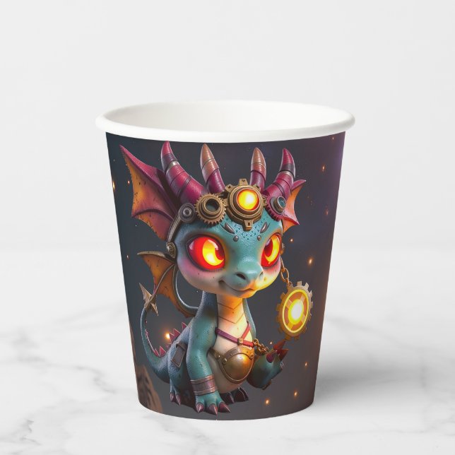 Tiny Dragon, Big Time Energy – The Ember Clockling Paper Cups (Front)