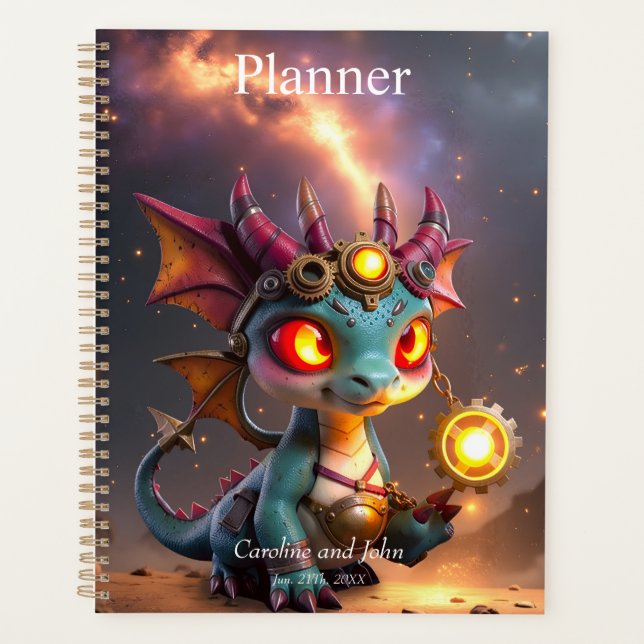 Tiny Dragon, Big Time Energy – The Ember Clockling Planner (Front)
