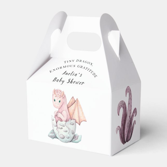 Tiny Dragon, Enormous Gratitude Favor Boxes (Front Side)