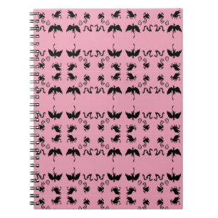 tiny dragons pink notebook
