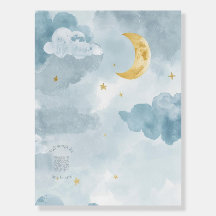 Tiny Dreams Watercolor Nursery Print with Music