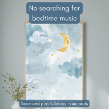 Tiny Dreams Watercolor Nursery Print with Music