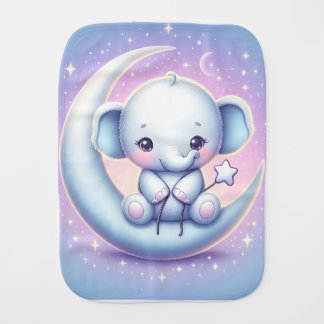 Tiny Elephant Under the Stars Burp Cloth