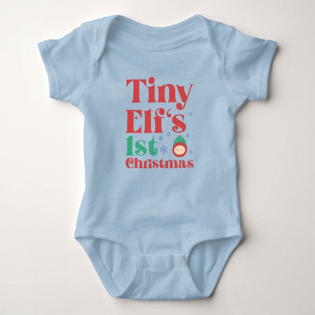 Tiny Elf's 1st Christmas Baby Bodysuit (Front)