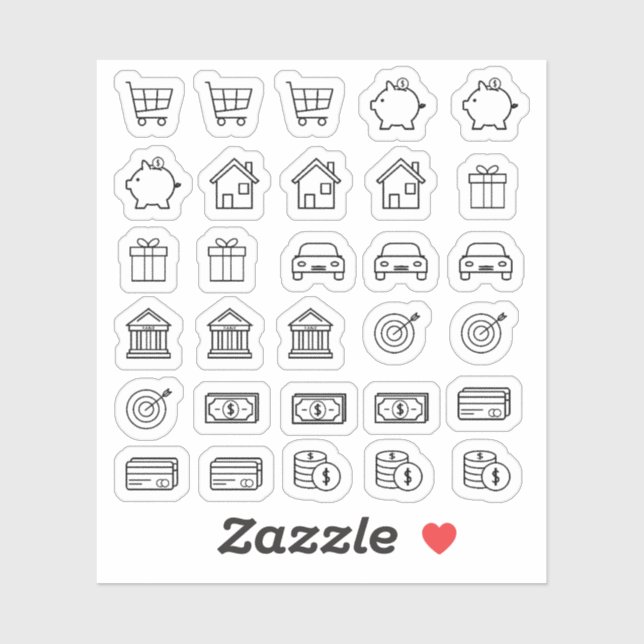 Tiny Everyday Icons Mini Finance Budget Planner Sticker (Sheet)