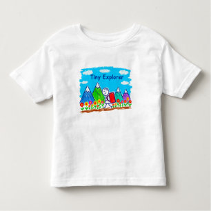 Tiny Explorer Stick Figure Hiking Illustration Toddler T-shirt