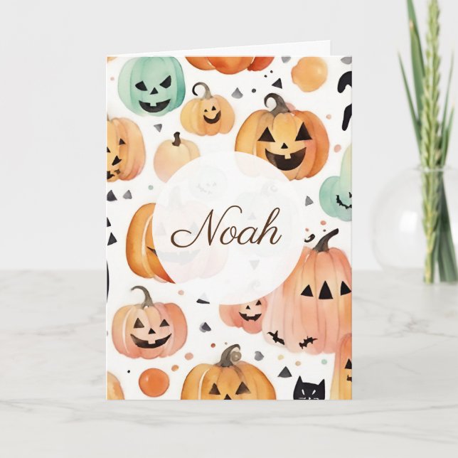 Tiny Fangs Halloween Folded Greeting Card (Front)