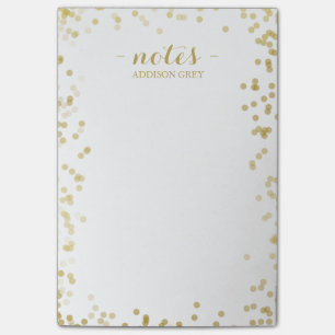 Tiny Faux Gold Confetti Personalized Notes