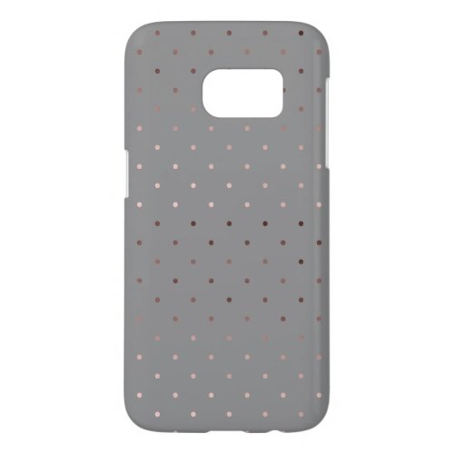 tiny faux rose gold grey polka dots pattern samsung galaxy s7 case